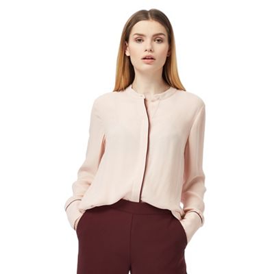 Pale pink piped blouse